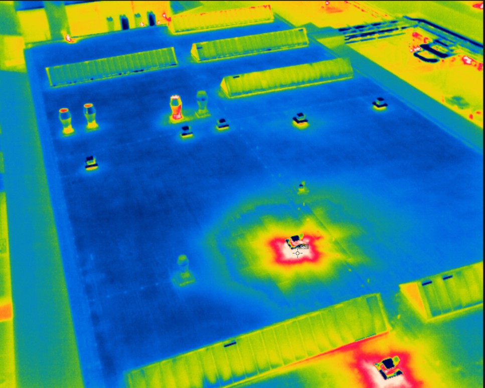 Infrared camera showing heat loss through an improperly installed roof