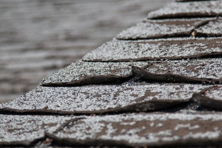 When It’s Time for a Roof Replacement: Signs Louisville Homeowners Should Never Ignore 1 Close-up of curling and brittle shingles on an older roof