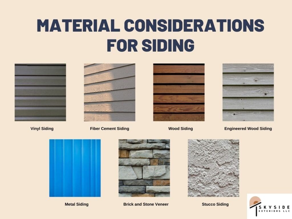 Siding Repair vs. Replacement: How to Know Which Option Is Right for You 2 Display of different siding materials such as vinyl, wood, and fiber cement samples